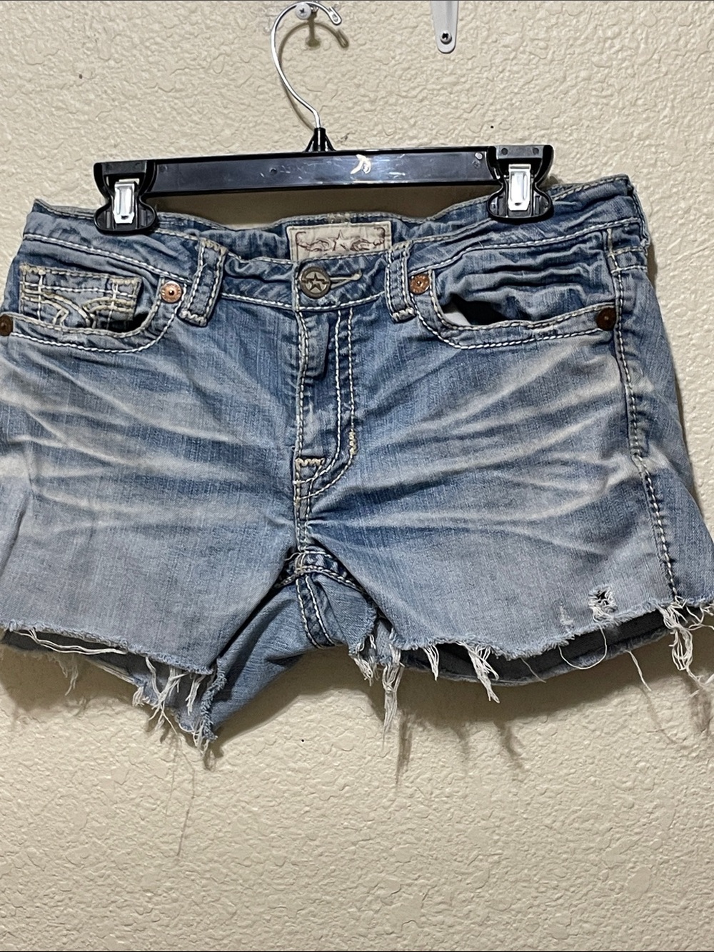 Big Star Women's Distressed Cut Off Shorts. Good Distressed Condition. Size 29.